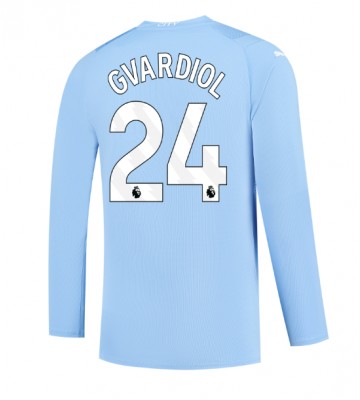 Manchester City Josko Gvardiol #24 Koszulka Podstawowych 2023-24 Długi Rękaw